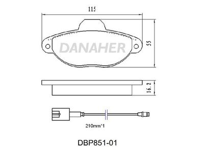 DBP85101 DANAHER Комплект тормозных колодок, дисковый тормоз