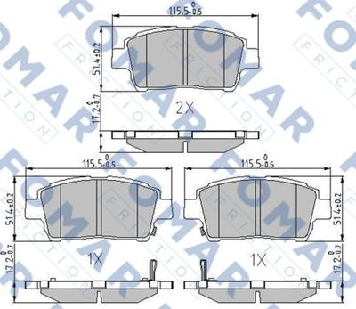 FO909381 FOMAR Friction Комплект тормозных колодок, дисковый тормоз