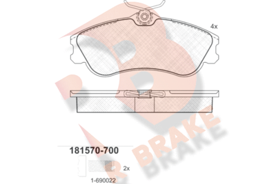 RB1570700 R BRAKE Комплект тормозных колодок, дисковый тормоз