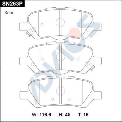 SN263P ADVICS Комплект тормозных колодок, дисковый тормоз