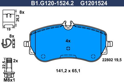 B1G12015242 GALFER Комплект тормозных колодок, дисковый тормоз