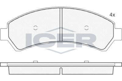 181410 ICER Комплект тормозных колодок, дисковый тормоз