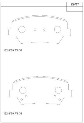 KD9777 ASIMCO Комплект тормозных колодок, дисковый тормоз