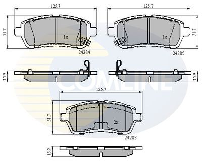 CBP31620 COMLINE Комплект тормозных колодок, дисковый тормоз