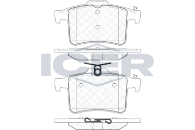 181981 ICER Комплект тормозных колодок, дисковый тормоз