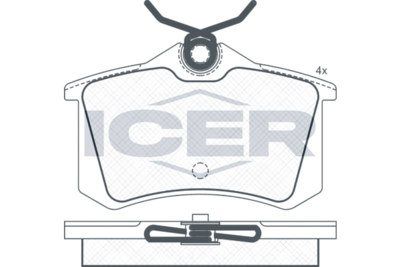 180967 ICER Комплект тормозных колодок, дисковый тормоз