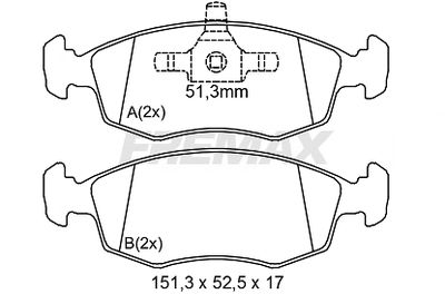 FBP2041 FREMAX Комплект тормозных колодок, дисковый тормоз