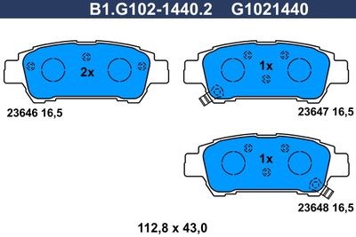 B1G10214402 GALFER Комплект тормозных колодок, дисковый тормоз