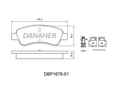 DBP167901 DANAHER Комплект тормозных колодок, дисковый тормоз