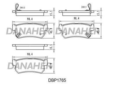 DBP1765 DANAHER Комплект тормозных колодок, дисковый тормоз