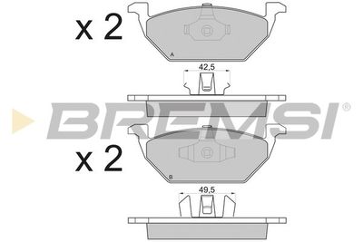 BP2835 BREMSI Комплект тормозных колодок, дисковый тормоз