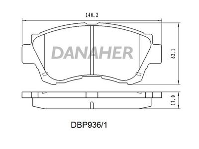 DBP9361 DANAHER Комплект тормозных колодок, дисковый тормоз