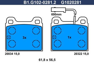 B1G10202812 GALFER Комплект тормозных колодок, дисковый тормоз