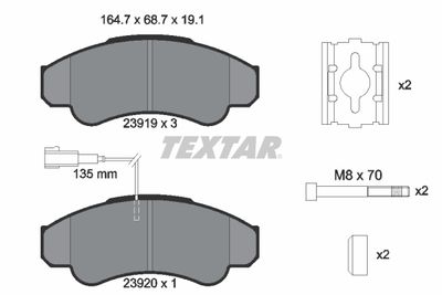 2391901 TEXTAR Комплект тормозных колодок, дисковый тормоз