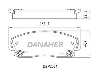 DBP2034 DANAHER Комплект тормозных колодок, дисковый тормоз