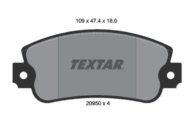 2095005 TEXTAR Комплект тормозных колодок, дисковый тормоз