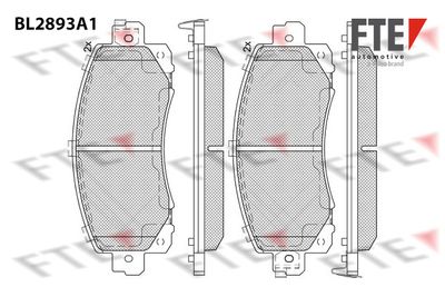BL2893A1 FTE Комплект тормозных колодок, дисковый тормоз
