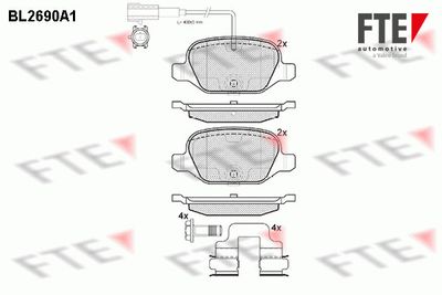 BL2690A1 FTE Комплект тормозных колодок, дисковый тормоз