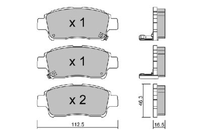 BPTO1916 AISIN Комплект тормозных колодок, дисковый тормоз