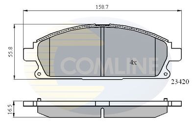 CBP0591 COMLINE Комплект тормозных колодок, дисковый тормоз