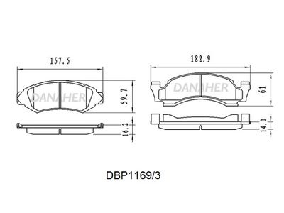 DBP11693 DANAHER Комплект тормозных колодок, дисковый тормоз