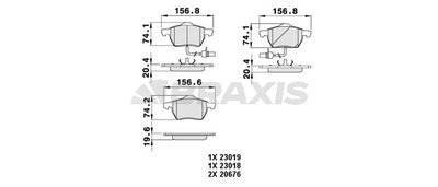 AB0014 BRAXIS Комплект тормозных колодок, дисковый тормоз