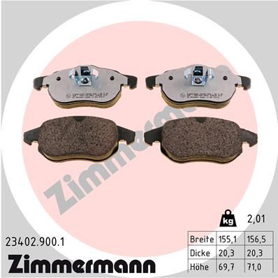 234029001 ZIMMERMANN Комплект тормозных колодок, дисковый тормоз