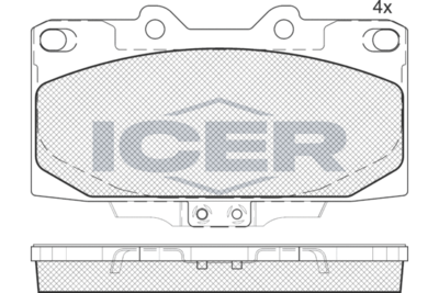 181733203 ICER Комплект тормозных колодок, дисковый тормоз
