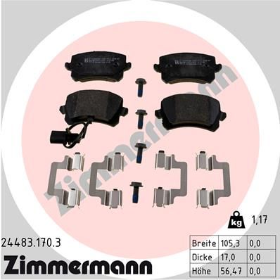 244831703 ZIMMERMANN Комплект тормозных колодок, дисковый тормоз