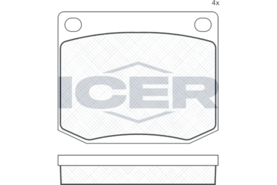 180176 ICER Комплект тормозных колодок, дисковый тормоз