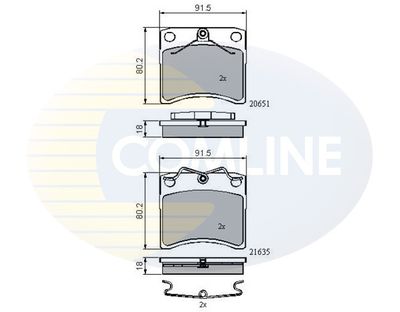 CBP0953 COMLINE Комплект тормозных колодок, дисковый тормоз