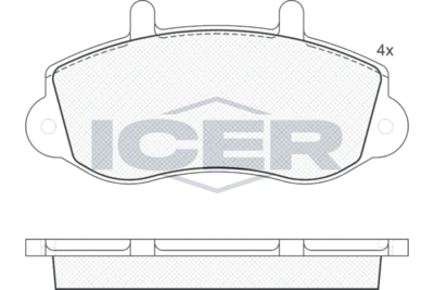 141219 ICER Комплект тормозных колодок, дисковый тормоз