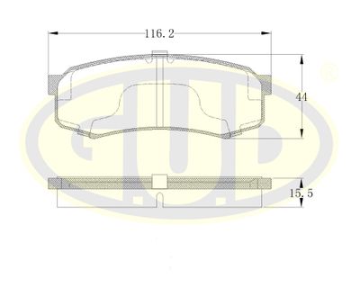 GBP041300 G.U.D. Комплект тормозных колодок, дисковый тормоз