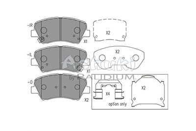 Y02954 ASHUKI by Palidium Комплект тормозных колодок, дисковый тормоз