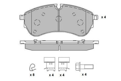121759 E.T.F. Комплект тормозных колодок, дисковый тормоз
