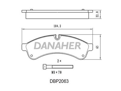 DBP2063 DANAHER Комплект тормозных колодок, дисковый тормоз