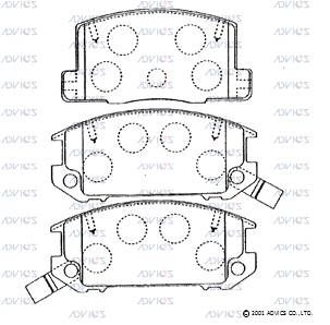 SN637P ADVICS Комплект тормозных колодок, дисковый тормоз