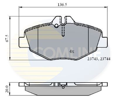 CBP01209 COMLINE Комплект тормозных колодок, дисковый тормоз