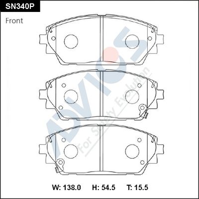 SN340P ADVICS Комплект тормозных колодок, дисковый тормоз