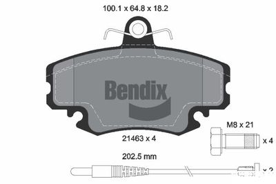 BPD1005 BENDIX Braking Комплект тормозных колодок, дисковый тормоз
