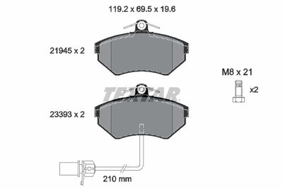 2194504 TEXTAR Комплект тормозных колодок, дисковый тормоз