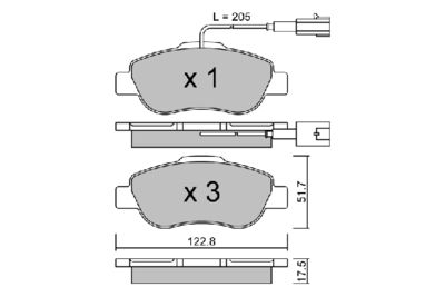 BPFI1015 AISIN Комплект тормозных колодок, дисковый тормоз