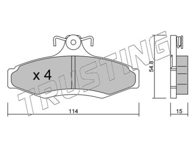 3780 TRUSTING Комплект тормозных колодок, дисковый тормоз