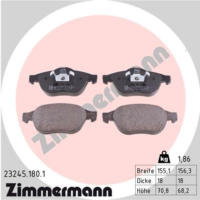 232451801 ZIMMERMANN Комплект тормозных колодок, дисковый тормоз