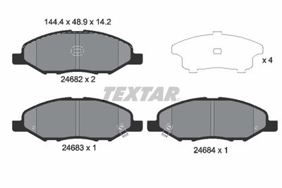 2468201 TEXTAR Комплект тормозных колодок, дисковый тормоз