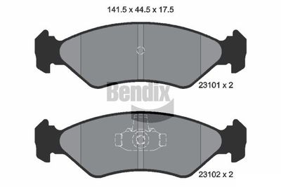 BPD1296 BENDIX Braking Комплект тормозных колодок, дисковый тормоз