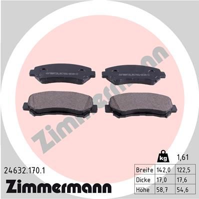 246321701 ZIMMERMANN Комплект тормозных колодок, дисковый тормоз