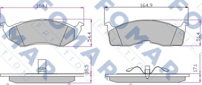 FO903681 FOMAR Friction Комплект тормозных колодок, дисковый тормоз