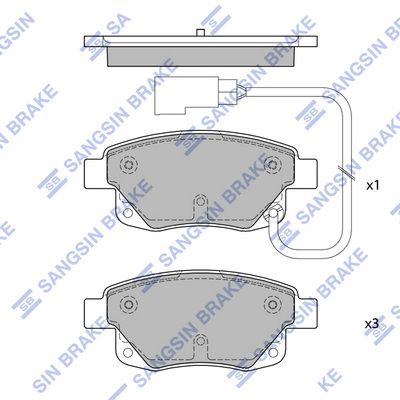 SP4404 Hi-Q Комплект тормозных колодок, дисковый тормоз