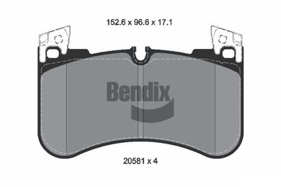BPD2360 BENDIX Braking Комплект тормозных колодок, дисковый тормоз